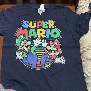 NWOT Nintendo Super Mario Navy Kids T-Shirt - S